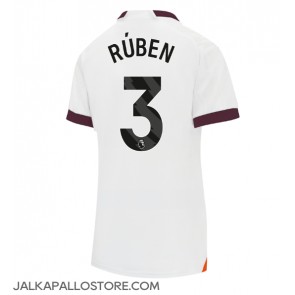 Manchester City Ruben Dias #3 Vieraspaita Naisten 2023-24 Lyhythihainen